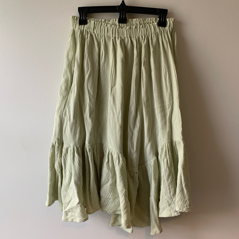 Free people green flowy midi skirt NWOT